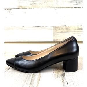 Cole Haan Womens 10 Black Leather Go-To Block Heel Pumps Waterproof NEW